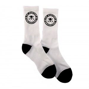 Unisex Skater White go kustom durable sublimation Socks